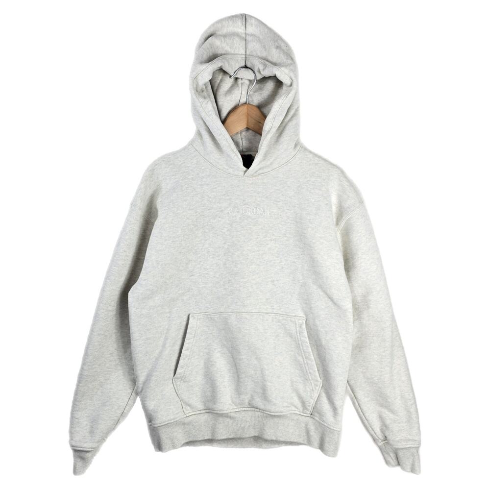 Vintage Jordan Hoodie Men Medium Beige Pullover Fleece Excellence Attitude Soul
